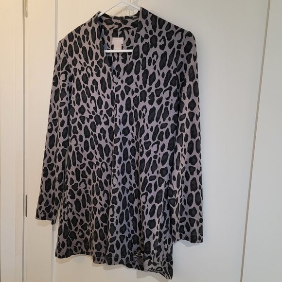 Chico's Tunic Top Animal Print Black Gray Women Size Small - Picture 14 of 14